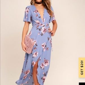 ASTR the Label Selma periwinkle floral dress